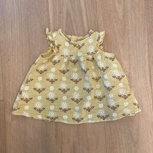 Charming Yellow Floral Kids Dress